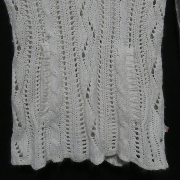 AMERICAN EAGLE OUTFITTERS | medium | Hooded White Knitted Lace Sweater W Pockets - Picture 8 of 16